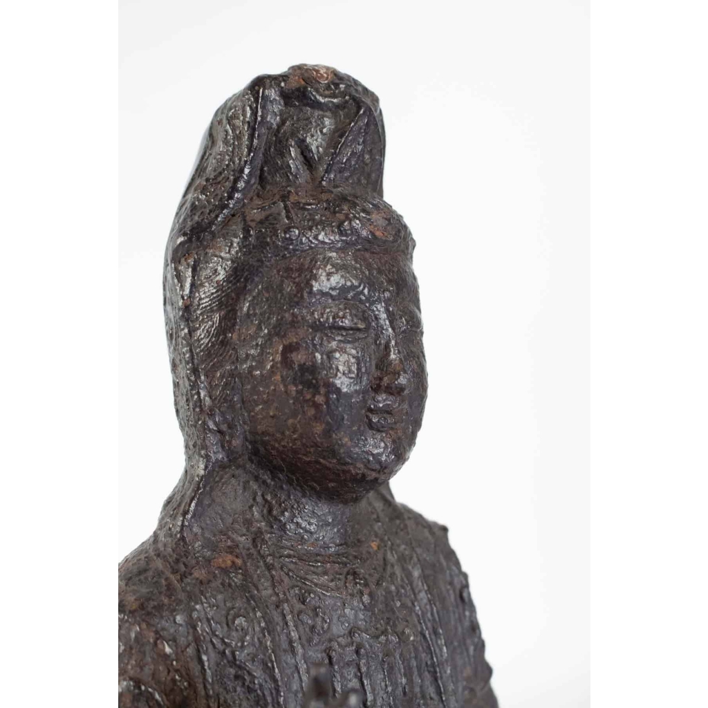 Bouddha en Fonte de Fer, Patine Brune | Biron Bouddha en Fonte de Fer, Patine Brune