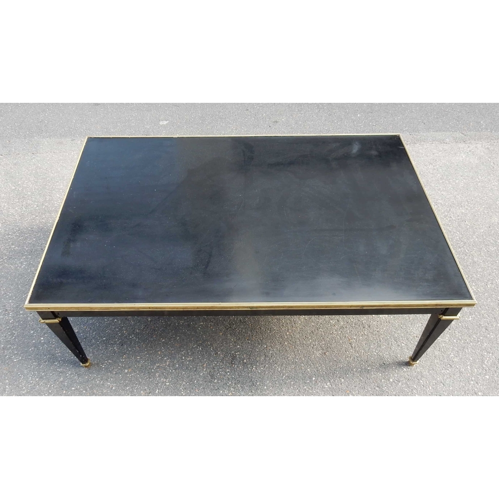 1950/70 Table Basse Bois Laqué Noir Maison Jansen 120 x 80 | Biron 1950/70 Table Basse Bois Laqué Noir Maison Jansen 120 x 80