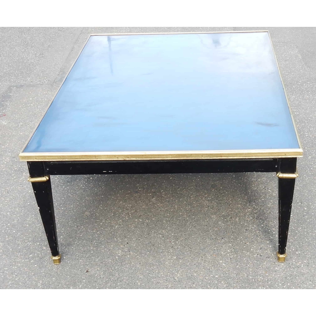 1950/70 Table Basse Bois Laqué Noir Maison Jansen 120 x 80 | Biron 1950/70 Table Basse Bois Laqué Noir Maison Jansen 120 x 80