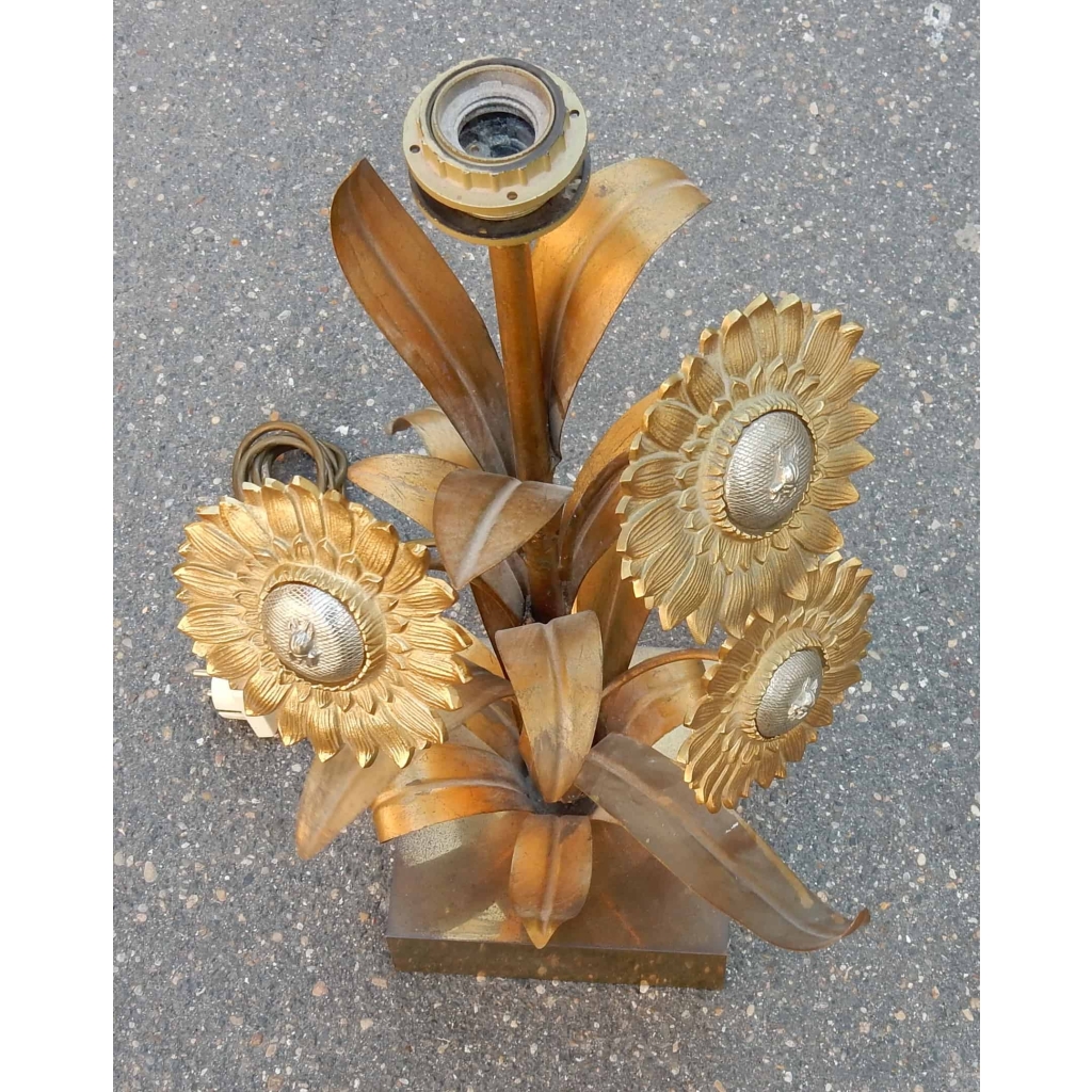 1970' Lampe aux Tournesols Style Maison Jansen