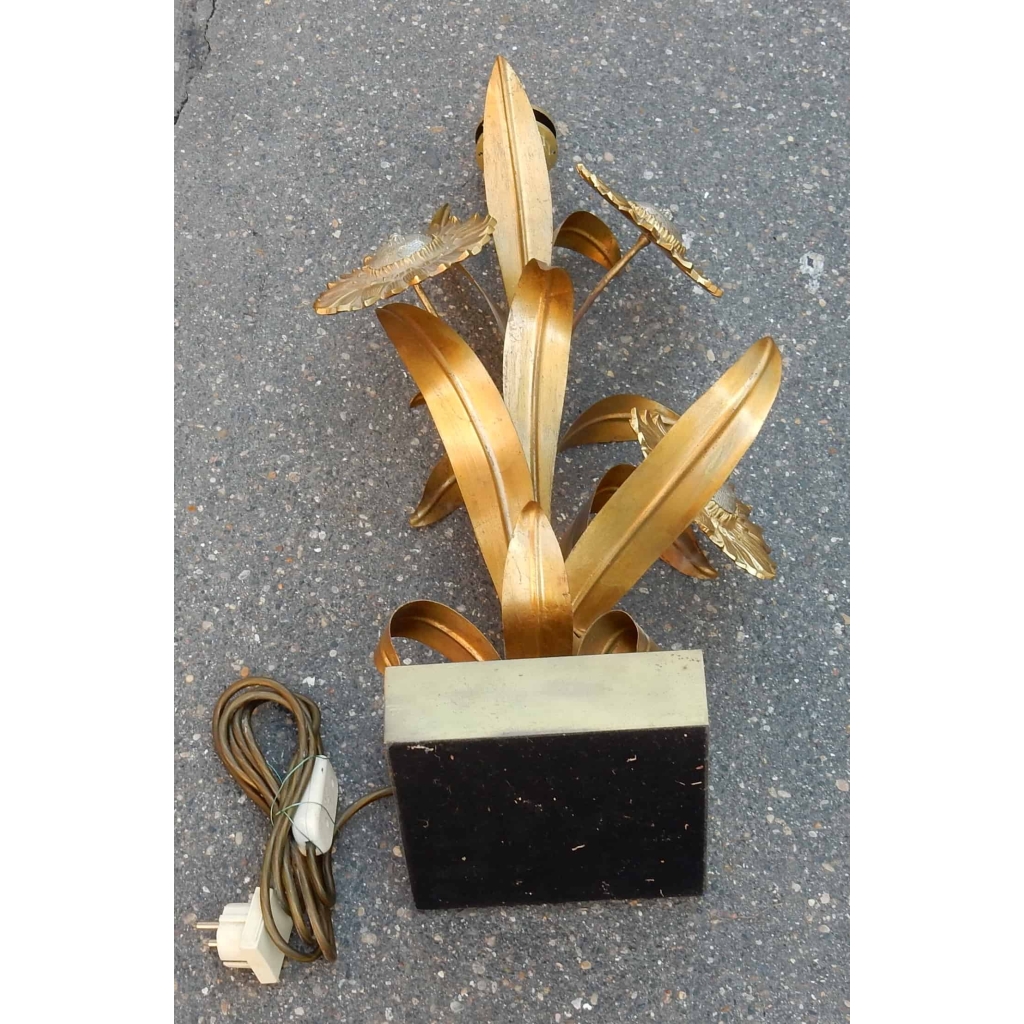 1970' Lampe aux Tournesols Style Maison Jansen