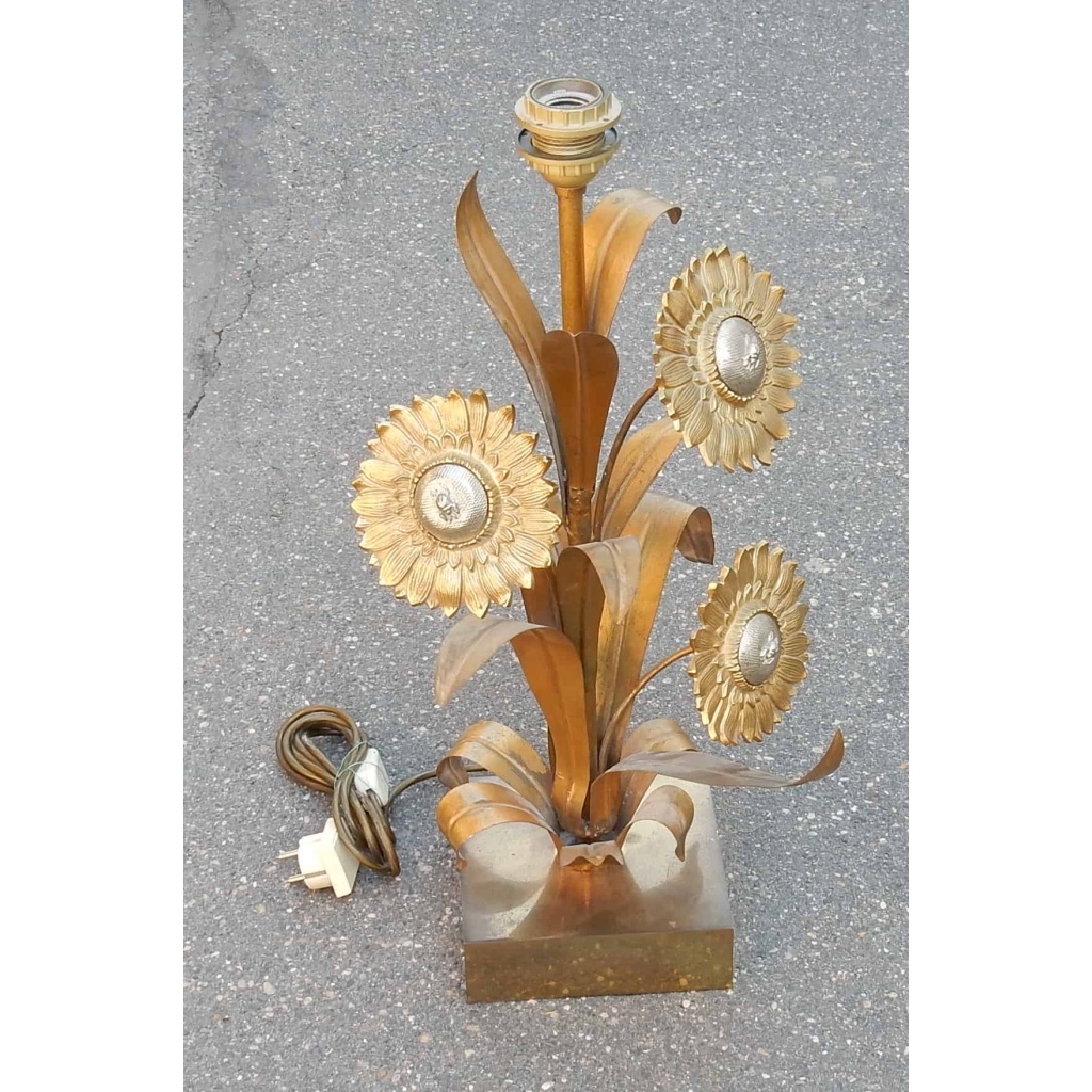 1970' Lampe aux Tournesols Style Maison Jansen
