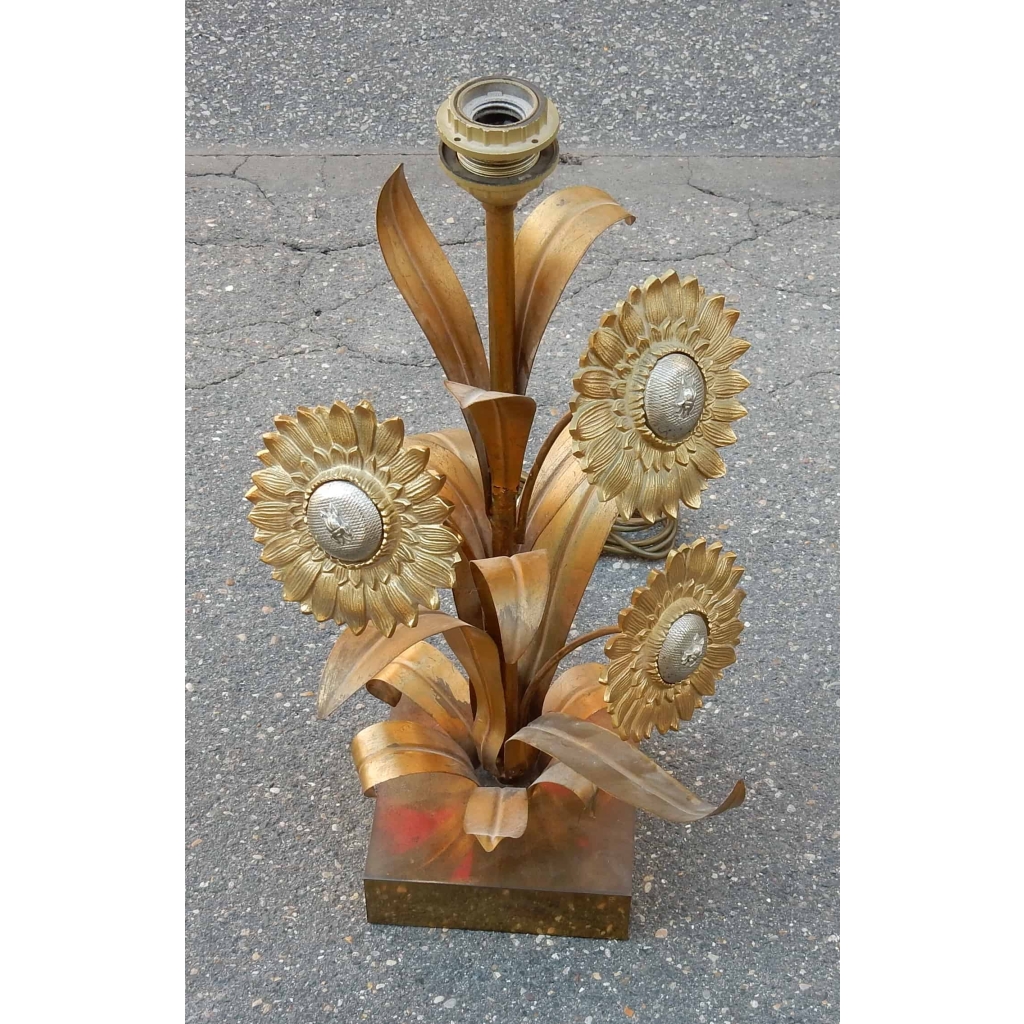 1970' Lampe aux Tournesols Style Maison Jansen