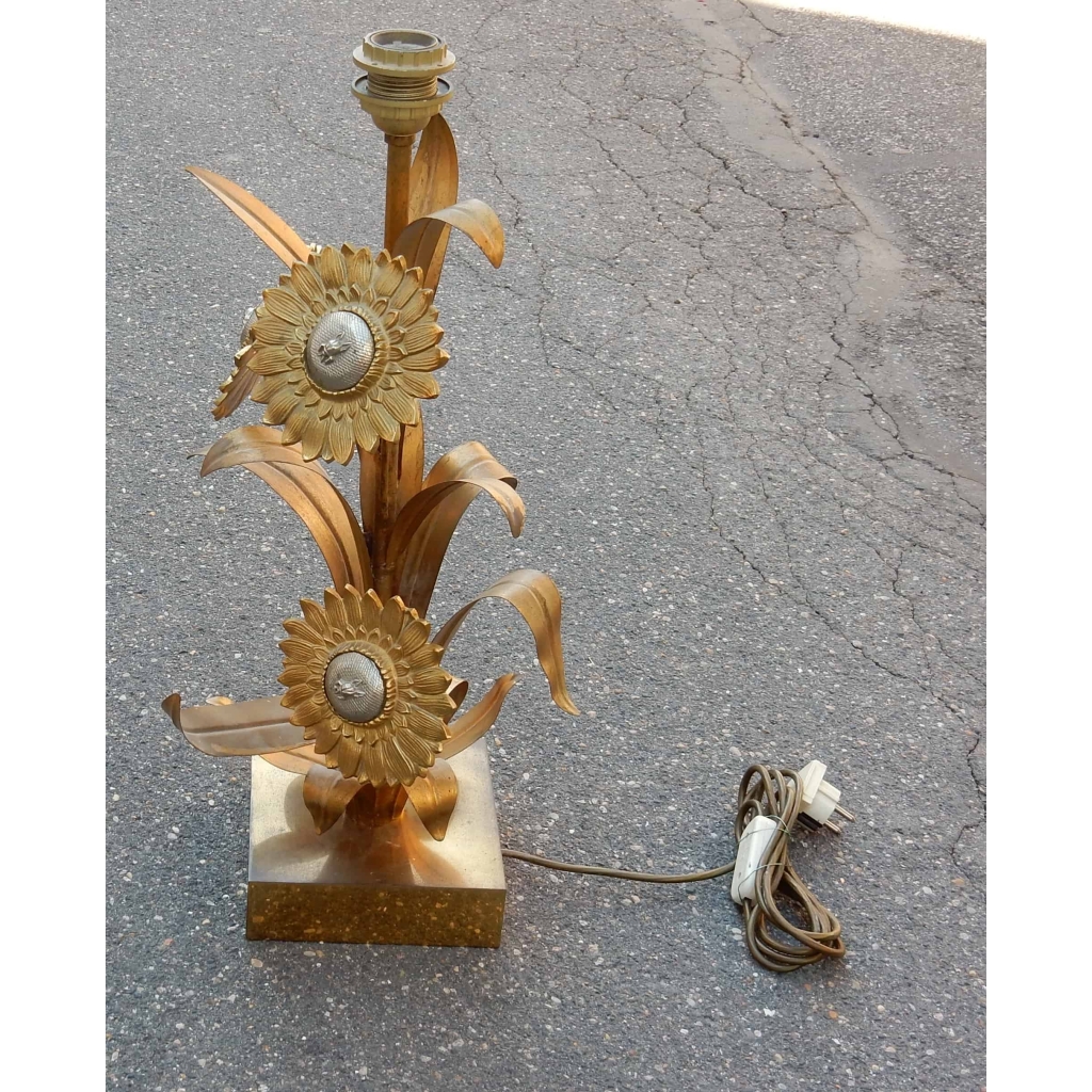 1970' Lampe aux Tournesols Style Maison Jansen
