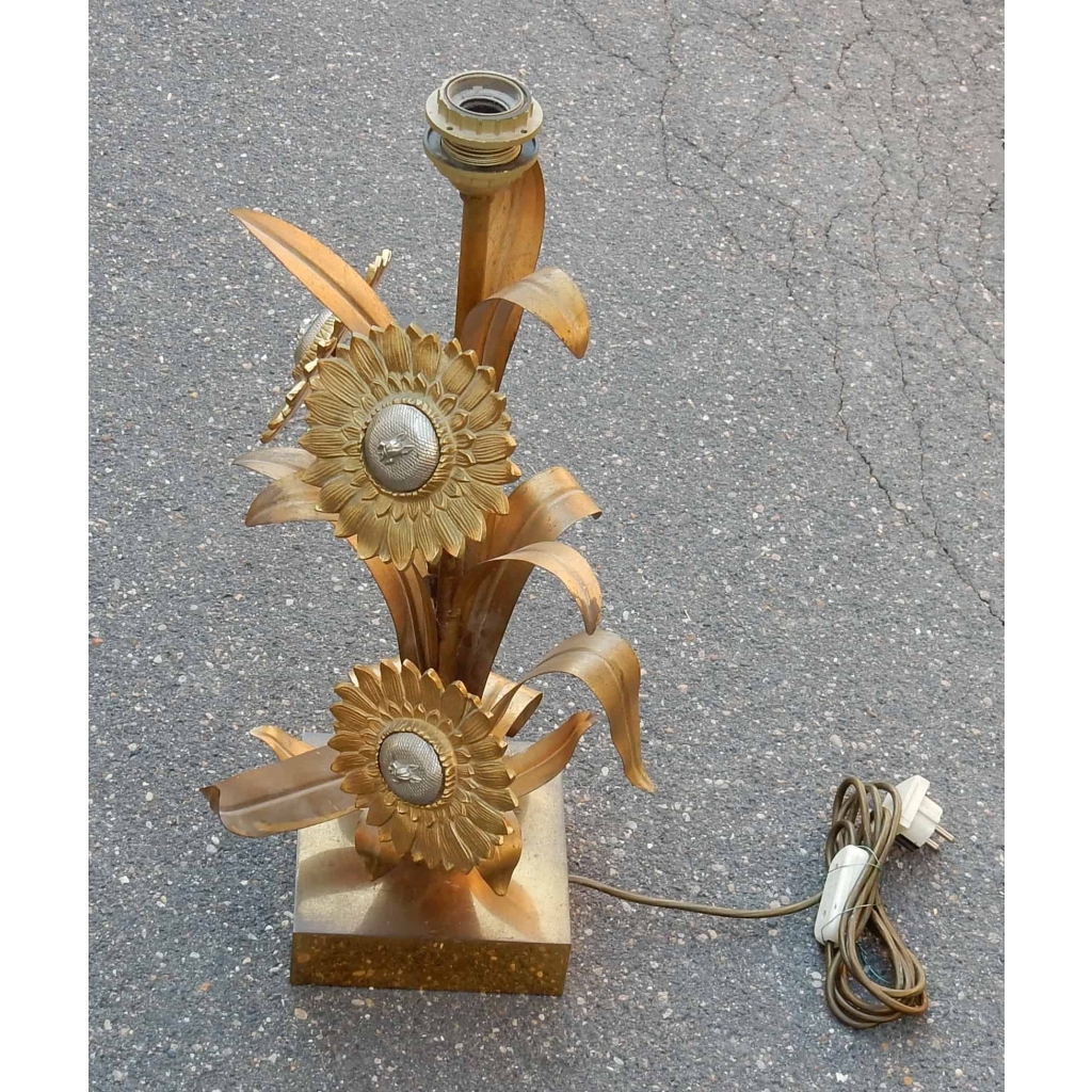 1970' Lampe aux Tournesols Style Maison Jansen