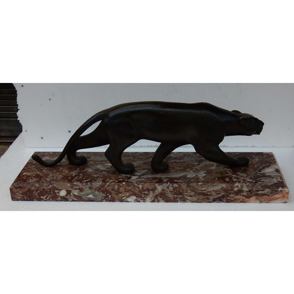 Salvatore MELANI (1902-1934) Panthére en Bronze Sur Marbre Art Deco 8