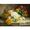 Eugène Henri Cauchois (1850 - 1911): Jetée de chrysanthèmes.
