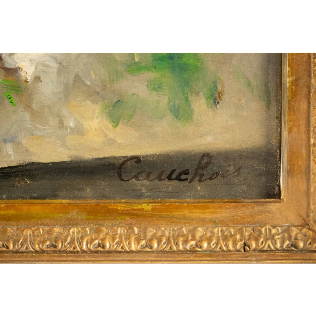 Eugène Henri Cauchois (1850 - 1911): Jetée de chrysanthèmes.