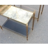 1950/70′ Paire De Bouts De Canapé Rectangulaires Maison Bagués Laiton et Bronze Plateaux Feuilles d or Fixées Sous Verre et Avec Flammes Olympiques 64 X 29 cm | Biron 1950/70' Paire De Bouts De Canapé Rectangulaires Maison Bagués Laiton et Bronze Plateaux Feuilles d or Fixées Sous Verre et Avec Flammes Olympiques 64 X 29 cm
