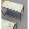 1950/70′ Paire De Bouts De Canapé Rectangulaires Maison Bagués Laiton et Bronze Plateaux Feuilles d or Fixées Sous Verre et Avec Flammes Olympiques 64 X 29 cm | Biron 1950/70' Paire De Bouts De Canapé Rectangulaires Maison Bagués Laiton et Bronze Plateaux Feuilles d or Fixées Sous Verre et Avec Flammes Olympiques 64 X 29 cm