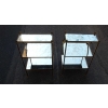 1950/70′ Paire d’Etagères en Laiton à 3 Niveaux Maison Bagués Forme Escabeau Plateaux Miroirs Vieillis | Biron 1950/70' Paire d'Etagères en Laiton à 3 Niveaux Maison Bagués Forme Escabeau Plateaux Miroirs Vieillis