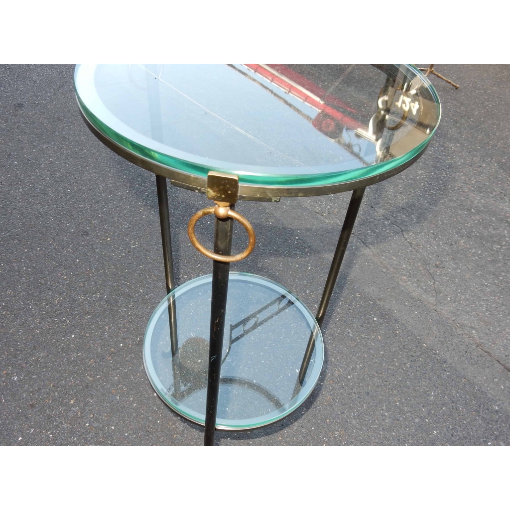 1970' Guéridon Rond Bronze ou Laiton Maison Jansen Double Patine 1970' Guéridon Rond Bronze ou Laiton Maison Jansen Double Patine