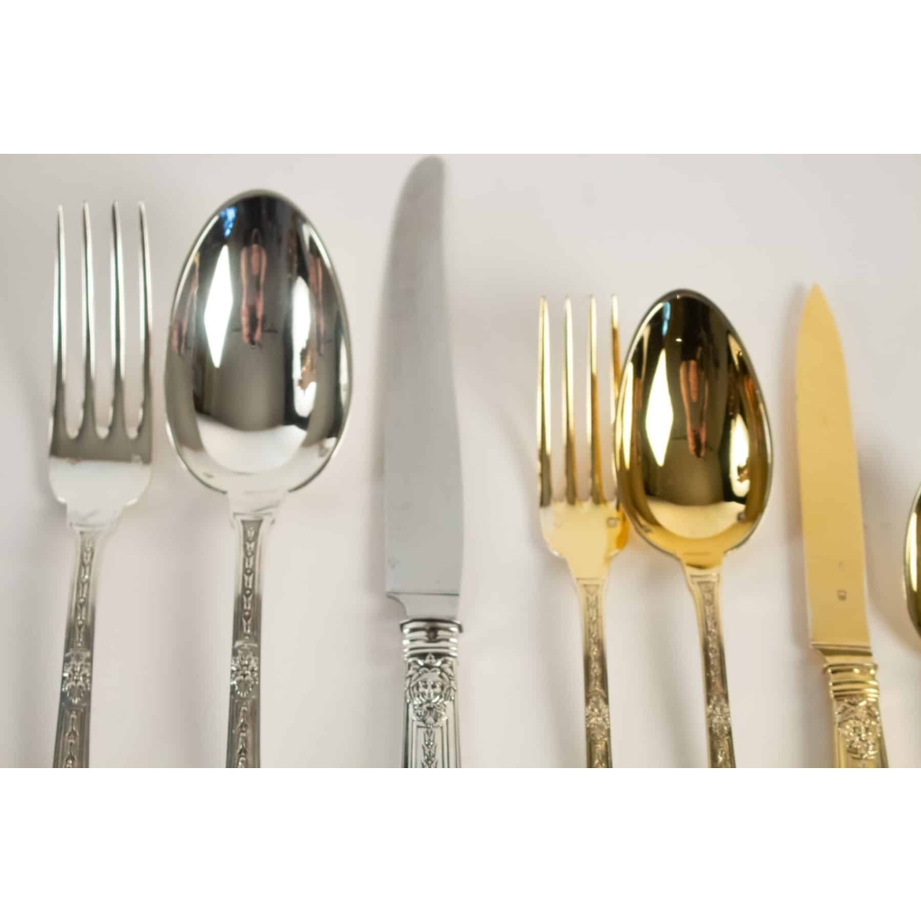 Ménagère argent massif & vermeil par 12 | Biron Ménagère argent massif & vermeil par 12