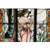 VITRAUX ART NOUVEAU FEMME AUX OEILLETS | Biron VITRAUX ART NOUVEAU FEMME AUX OEILLETS