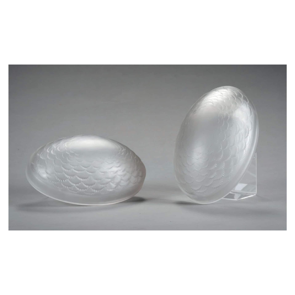 René Lalique Paire d ‘ Appliques « SUSSEX » | Biron 