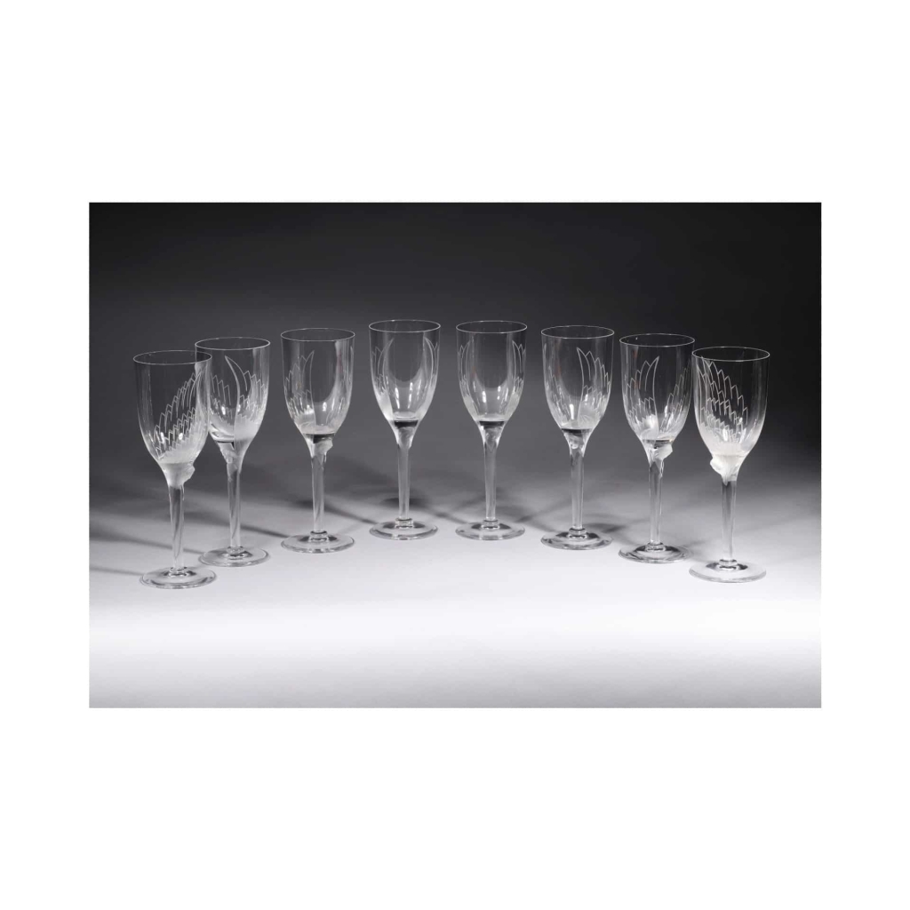 Marc Lalique Série de 8 Flutes à Champagne | Biron |