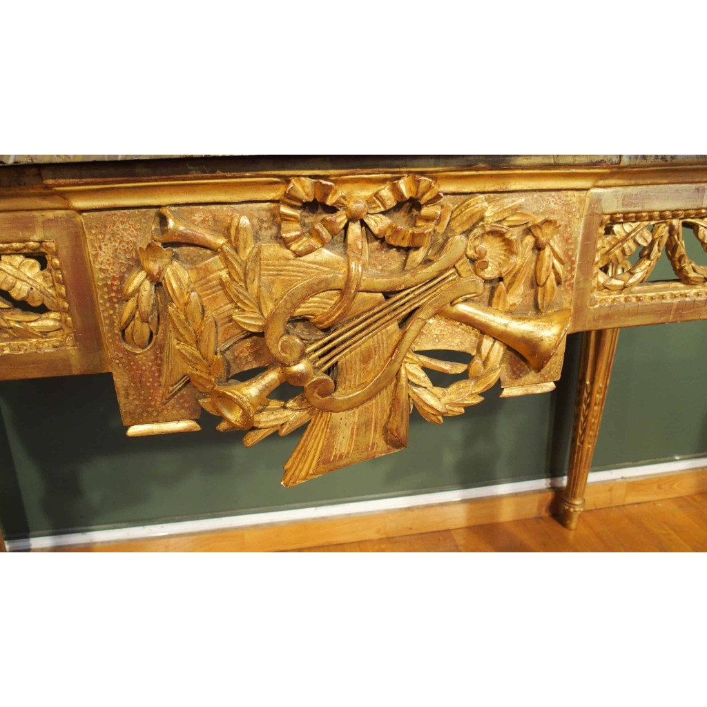Console Louis XVI en bois doré