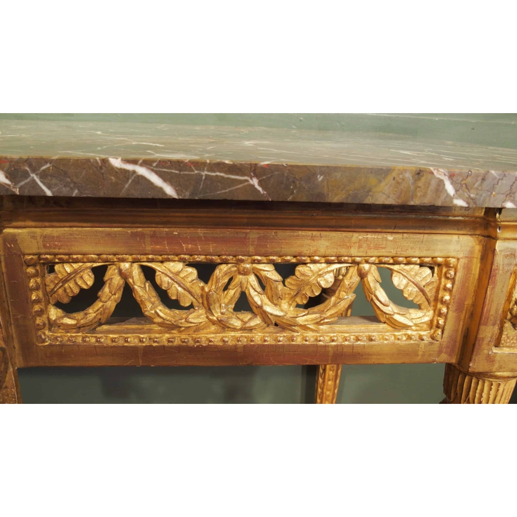 Console Louis XVI en bois doré