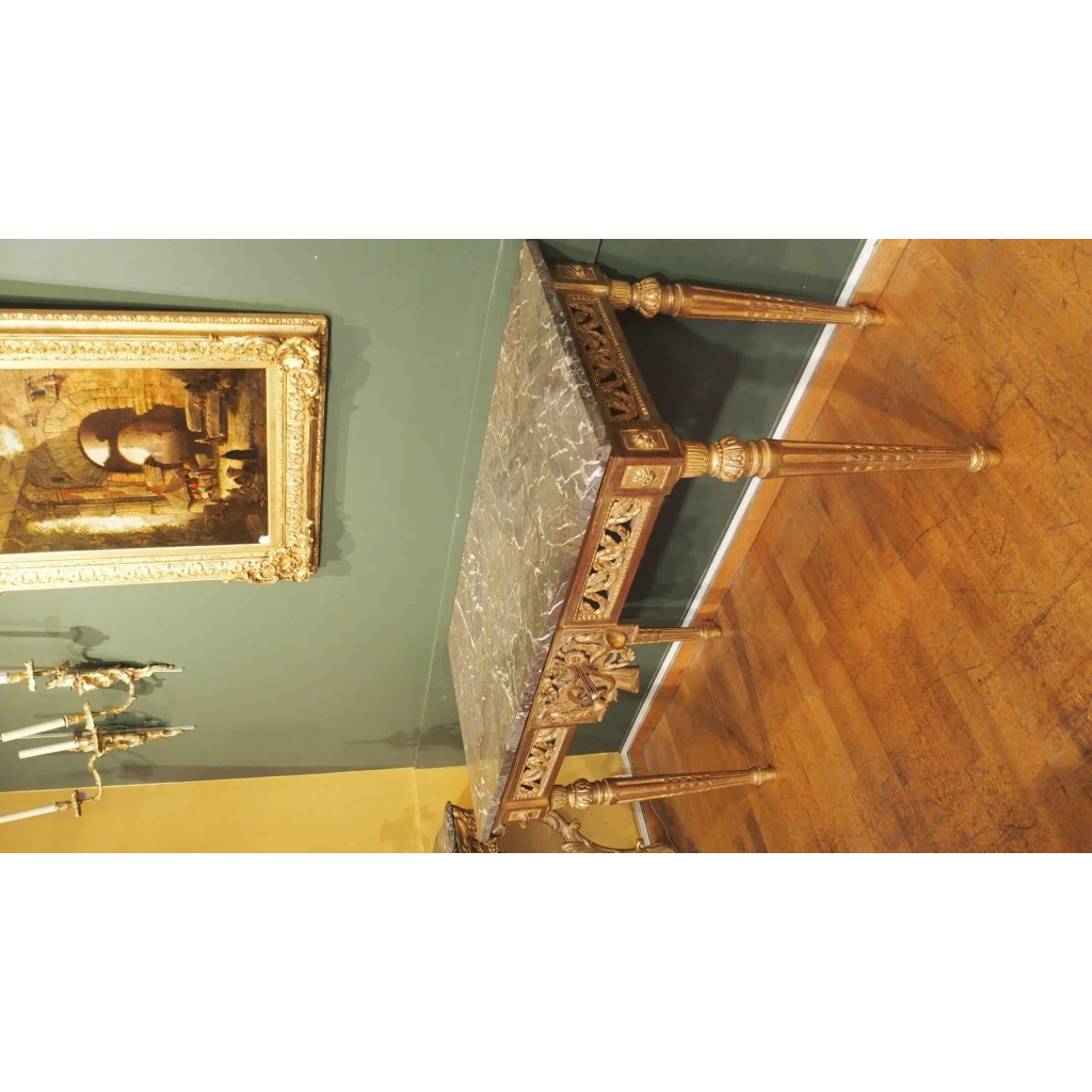 Console Louis XVI en bois doré