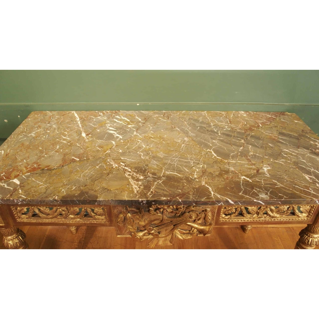 Console Louis XVI en bois doré