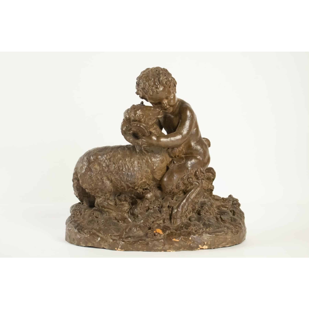 Terre Cuite d’Après Clodion, Un Faune Et Un Bélier, d’Epoque Napoléon III, XIXème Siècle | Biron Terre Cuite d'Après Clodion, Un Faune Et Un Bélier, d'Epoque Napoléon III, XIXème Siècle