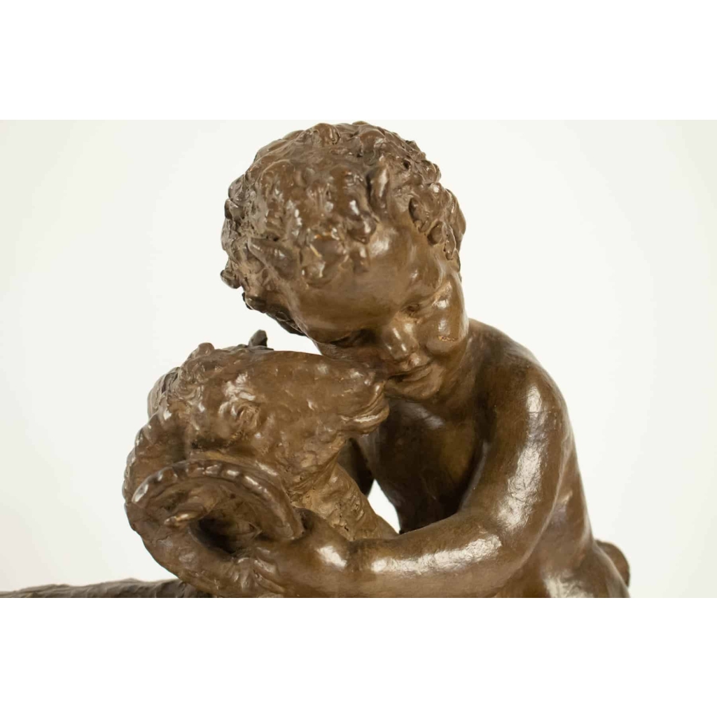 Terre Cuite d’Après Clodion, Un Faune Et Un Bélier, d’Epoque Napoléon III, XIXème Siècle | Biron Terre Cuite d'Après Clodion, Un Faune Et Un Bélier, d'Epoque Napoléon III, XIXème Siècle