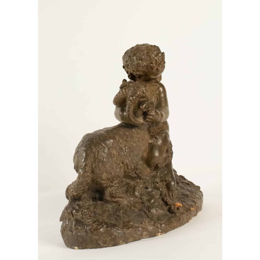 Terre Cuite d’Après Clodion, Un Faune Et Un Bélier, d’Epoque Napoléon III, XIXème Siècle | Biron Terre Cuite d'Après Clodion, Un Faune Et Un Bélier, d'Epoque Napoléon III, XIXème Siècle