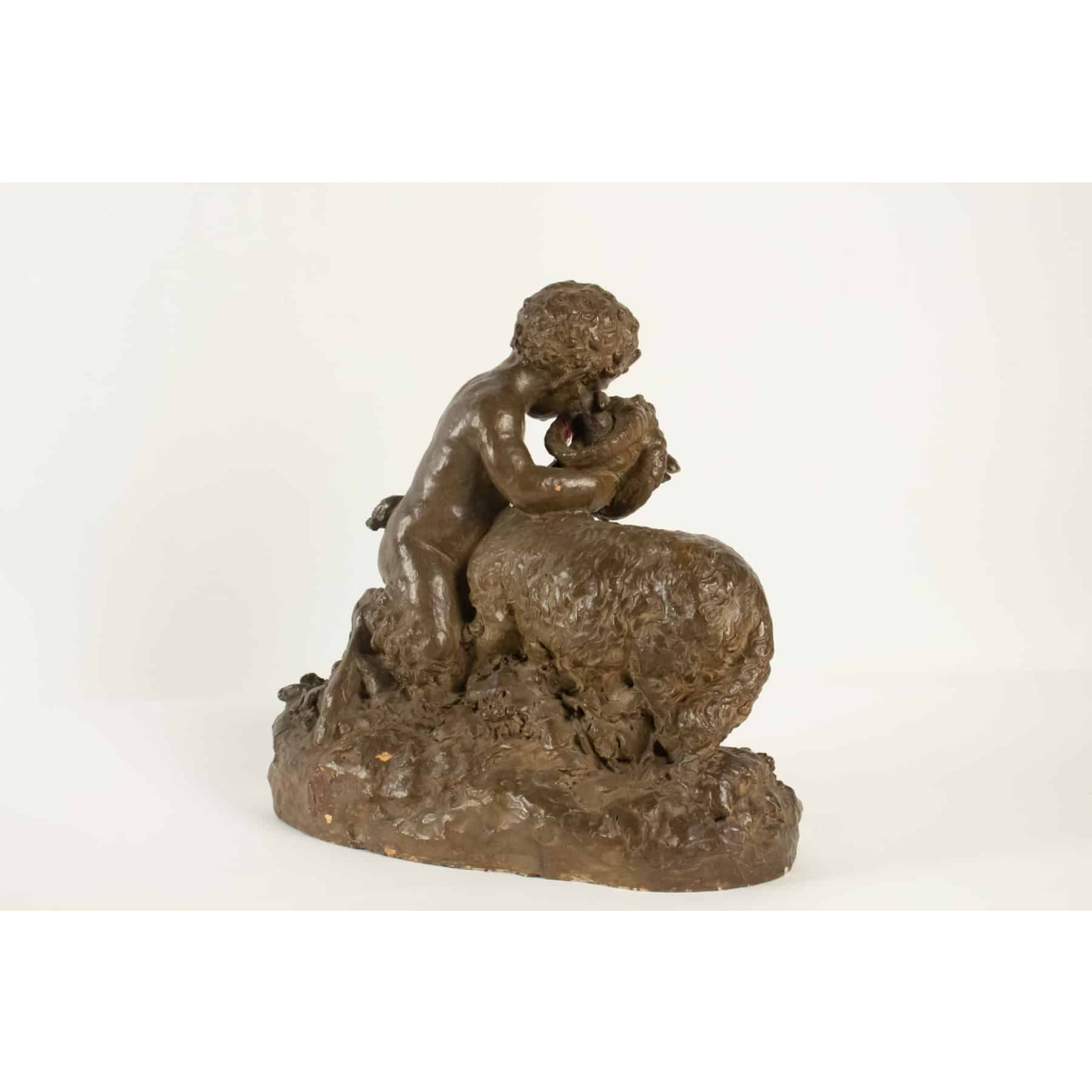 Terre Cuite d’Après Clodion, Un Faune Et Un Bélier, d’Epoque Napoléon III, XIXème Siècle | Biron Terre Cuite d'Après Clodion, Un Faune Et Un Bélier, d'Epoque Napoléon III, XIXème Siècle
