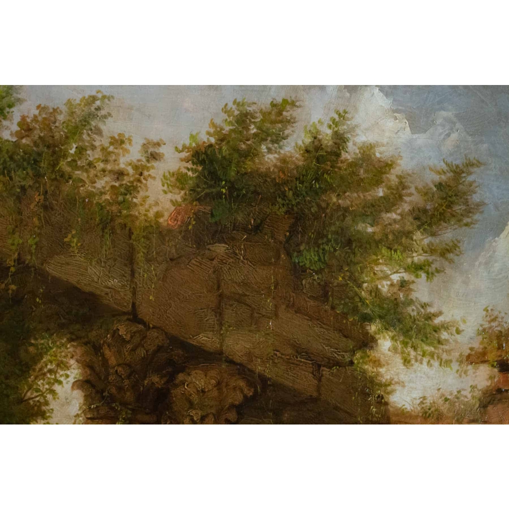 Le Marché aux poissons, Porteo d'Octavia, Rome XIXème siècle.