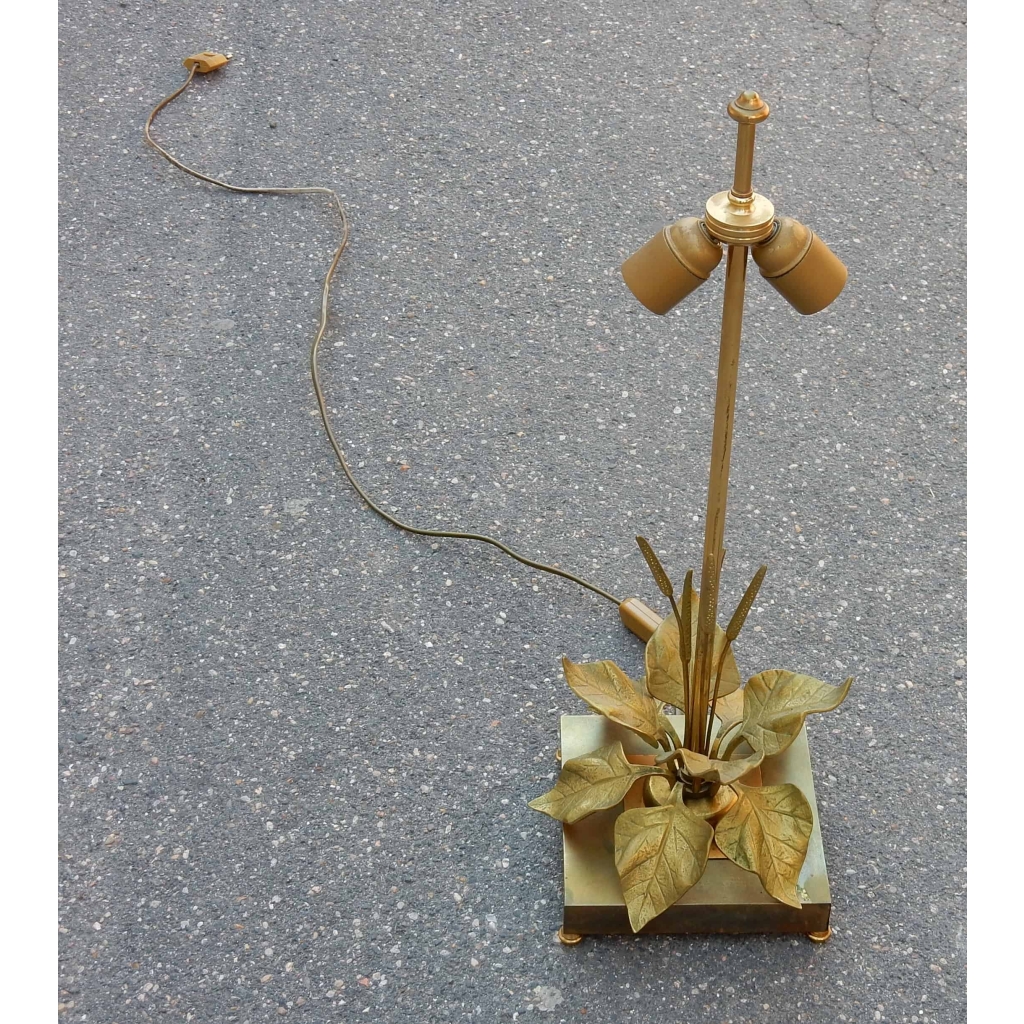 1970' Lampe aux Plantins Style Maison Jansen