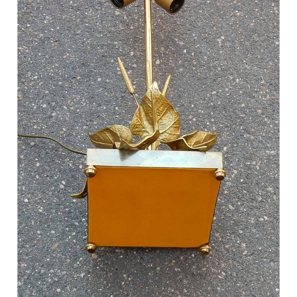 1970' Lampe aux Plantins Style Maison Jansen