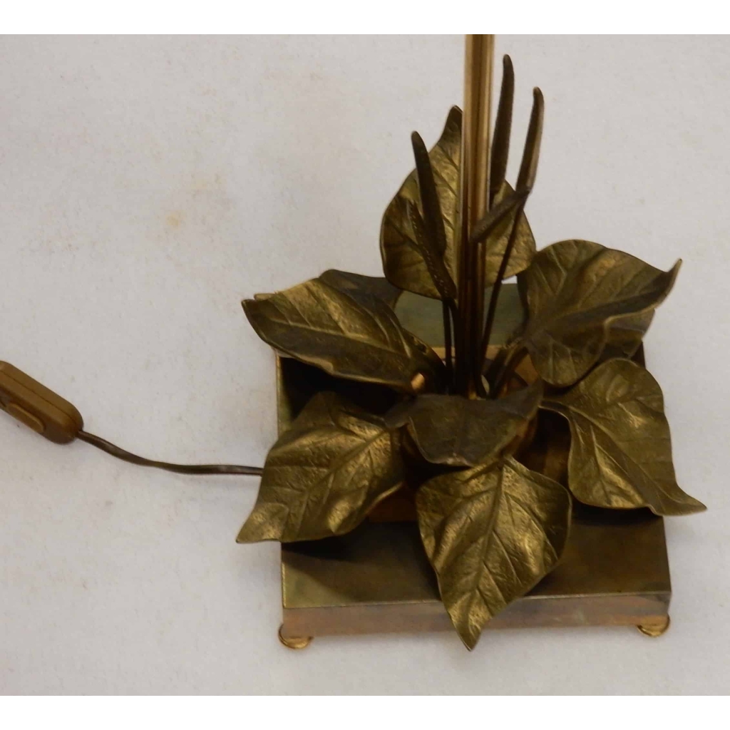 1970' Lampe aux Plantins Style Maison Jansen