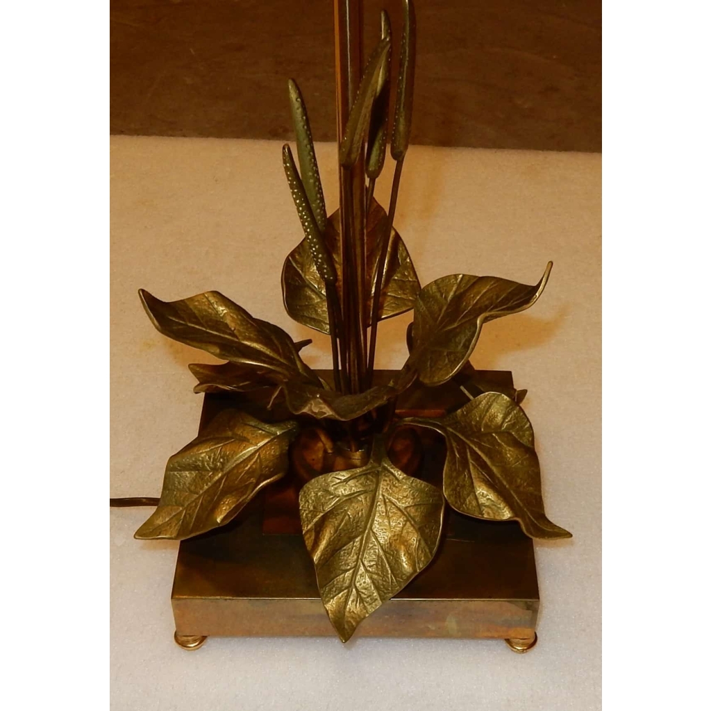 1970' Lampe aux Plantins Style Maison Jansen