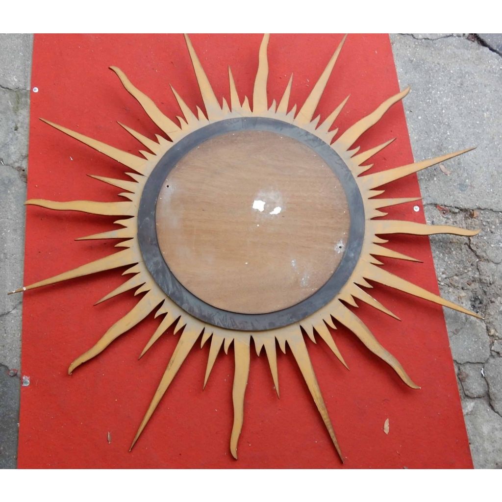 1950/70 ‘ Miroir Soleil Convexe,Bois Doré Diametre 122 cm | Biron 1950/70 ' Miroir Soleil Convexe,Bois Doré Diametre 122 cm