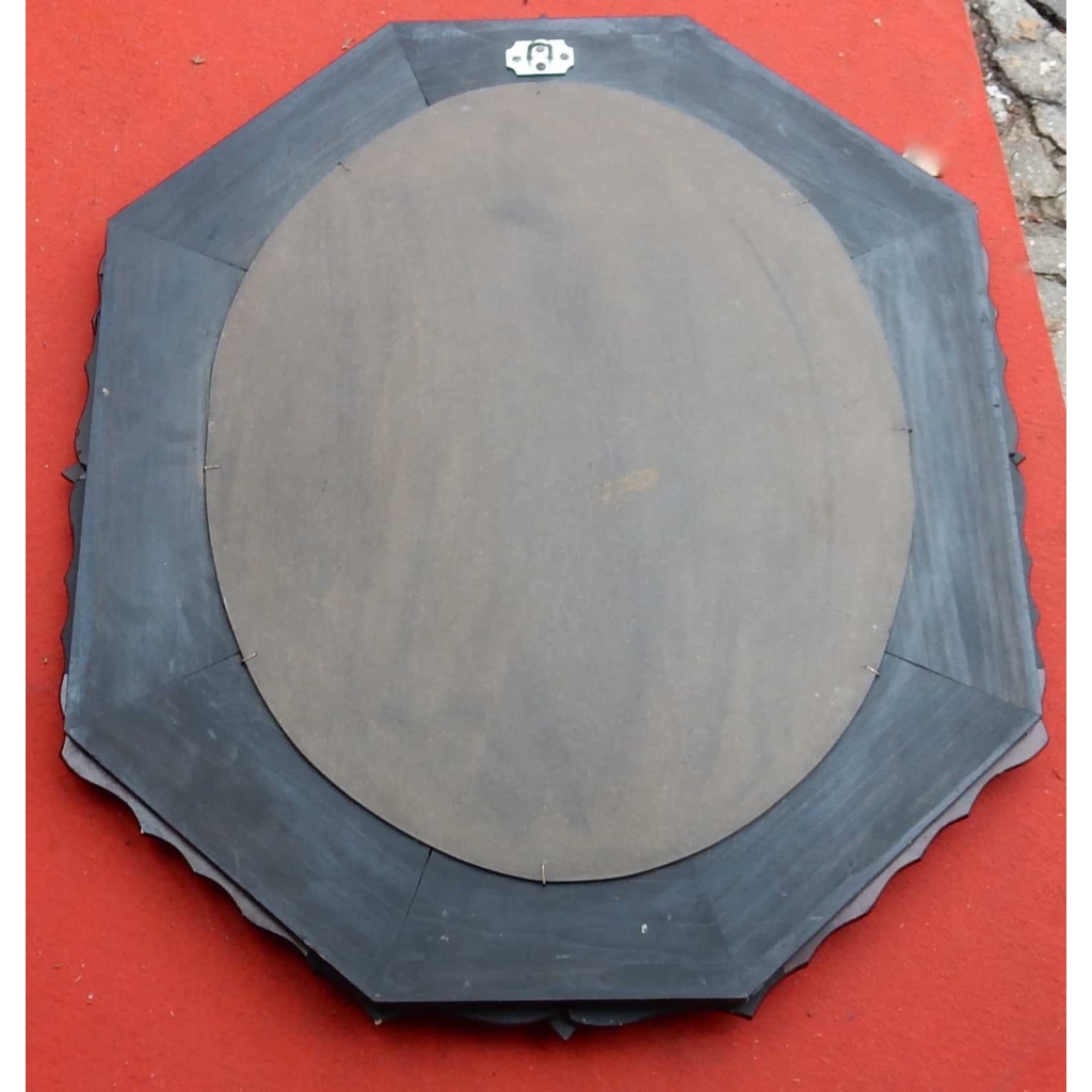 1950/70′ Miroir Vénitien Ovale 2 Couleurs 84 X 73 cm | Biron 1950/70' Miroir Vénitien Ovale 2 Couleurs 84 X 73 cm