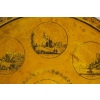 Plateau En Tôle d'époque Directoire Représentant Des Monuments De La Ville De Lyon