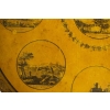 Plateau En Tôle d'époque Directoire Représentant Des Monuments De La Ville De Lyon