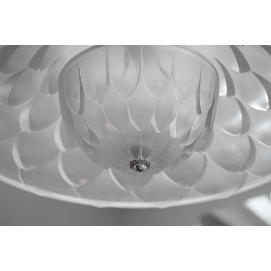 René LALIQUE Lustre « Vérone », dit aussi « Dahlia » 1927 | Biron René LALIQUE Lustre "Vérone", dit aussi "Dahlia" 1927