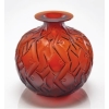 René et Suzanne LALIQUE Vase ‘PENTHIÈVRE » verre Ambre | Biron |