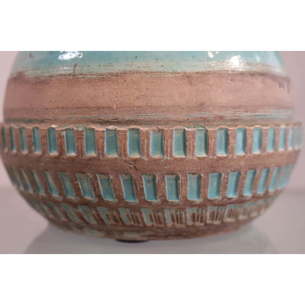vase bleu turquoise en céramique art deco, Jean Besnard (1889 -1958) | Biron vase bleu turquoise en céramique art deco, Jean Besnard (1889 -1958)