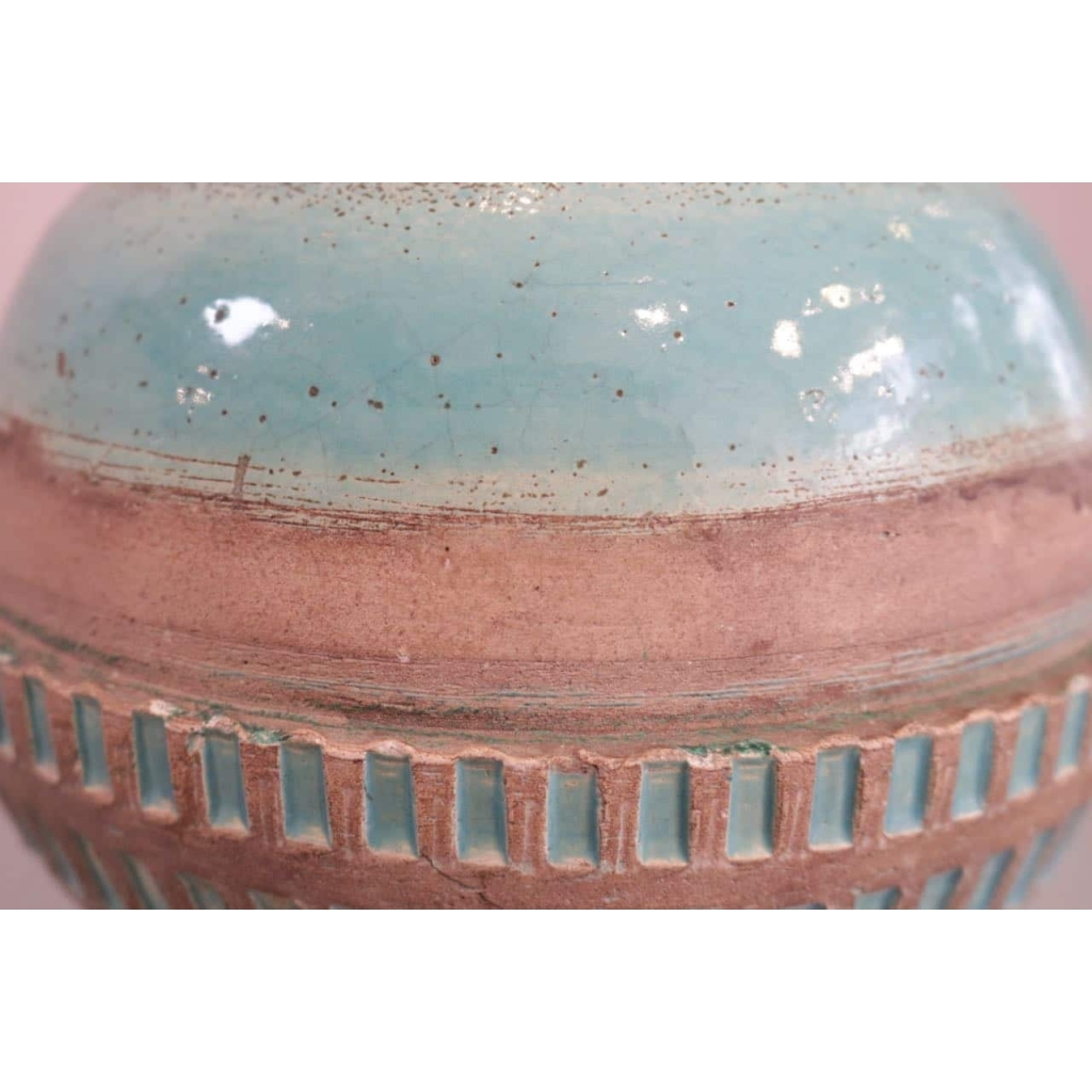 vase bleu turquoise en céramique art deco, Jean Besnard (1889 -1958) | Biron vase bleu turquoise en céramique art deco, Jean Besnard (1889 -1958)