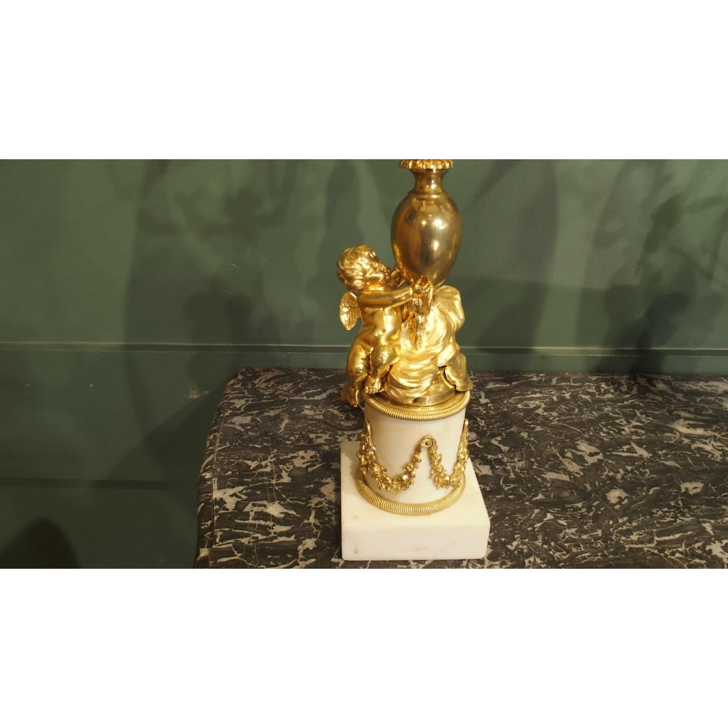 Paire de candélabres en bronze doré d’époque NapoléonIII | Biron Paire de candélabres en bronze doré d'époque NapoléonIII