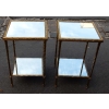 1950/70′ Paire de Bouts de Canapés en Bronze Doré Décor Palmier Maison Charles 35 X 35 cm | Biron 1950/70' Paire de Bouts de Canapés en Bronze Doré Décor Palmier Maison Charles 35 X 35 cm