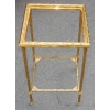1950/70′ Paire de Bouts de Canapés en Bronze Doré Décor Palmier Maison Charles 35 X 35 cm | Biron 1950/70' Paire de Bouts de Canapés en Bronze Doré Décor Palmier Maison Charles 35 X 35 cm