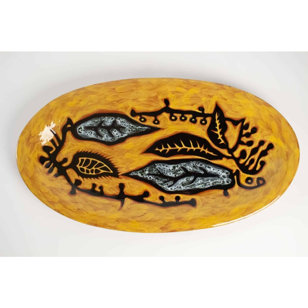 Jean Lurçat ( 1892 – 1966 ) – grand plat en faïence, céramique année 50. | Biron |||||