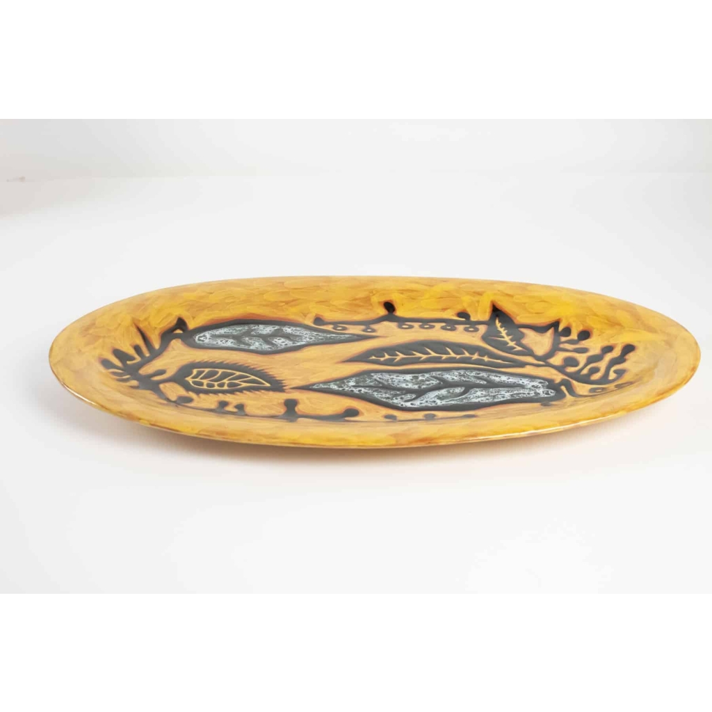 Jean Lurçat ( 1892 – 1966 ) – grand plat en faïence, céramique année 50. | Biron Jean Lurçat ( 1892 - 1966 ) - grand plat en faïence, céramique année 50.