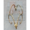 1970′ ALAIN CHERVET (né en 1944) Attribué a, Table Basse Aux Protomés d’ Ibex Bronze Patiné 12