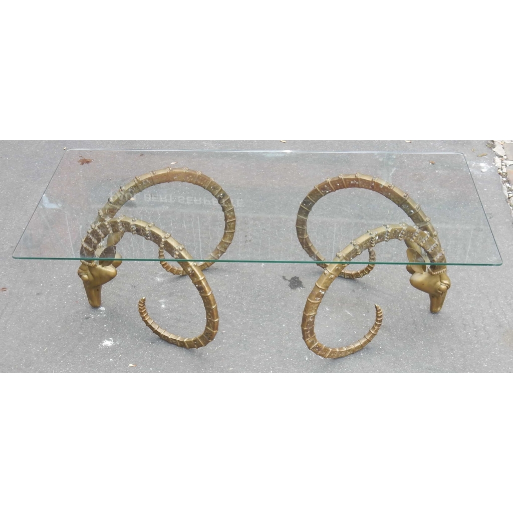 1970′ ALAIN CHERVET (né en 1944) Attribué a, Table Basse Aux Protomés d’ Ibex Bronze Patiné 5