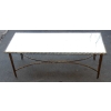 1950/70′ Table Basse en Bronze Doré Décor Palmier Maison Charles 112 X 47 cm Double Montant | Biron 1950/70' Table Basse en Bronze Doré Décor Palmier Maison Charles 112 X 47 cm Double Montant