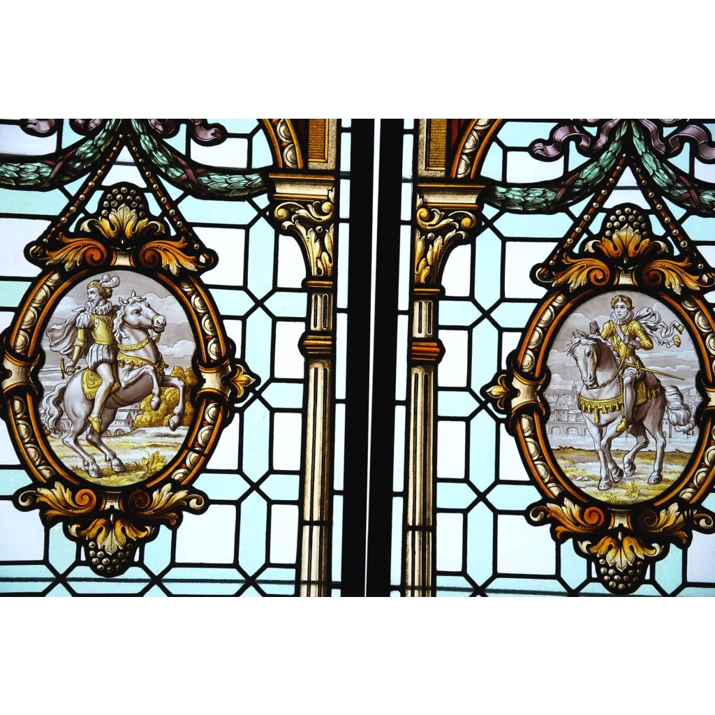 PAIRE DE VITRAUX RENAISSANCE | Biron PAIRE DE VITRAUX RENAISSANCE